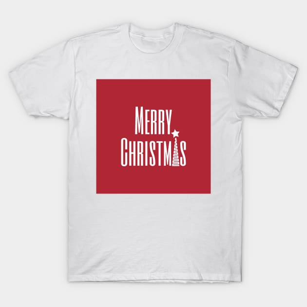 Merry Christmas typography T-Shirt by kallyfactory